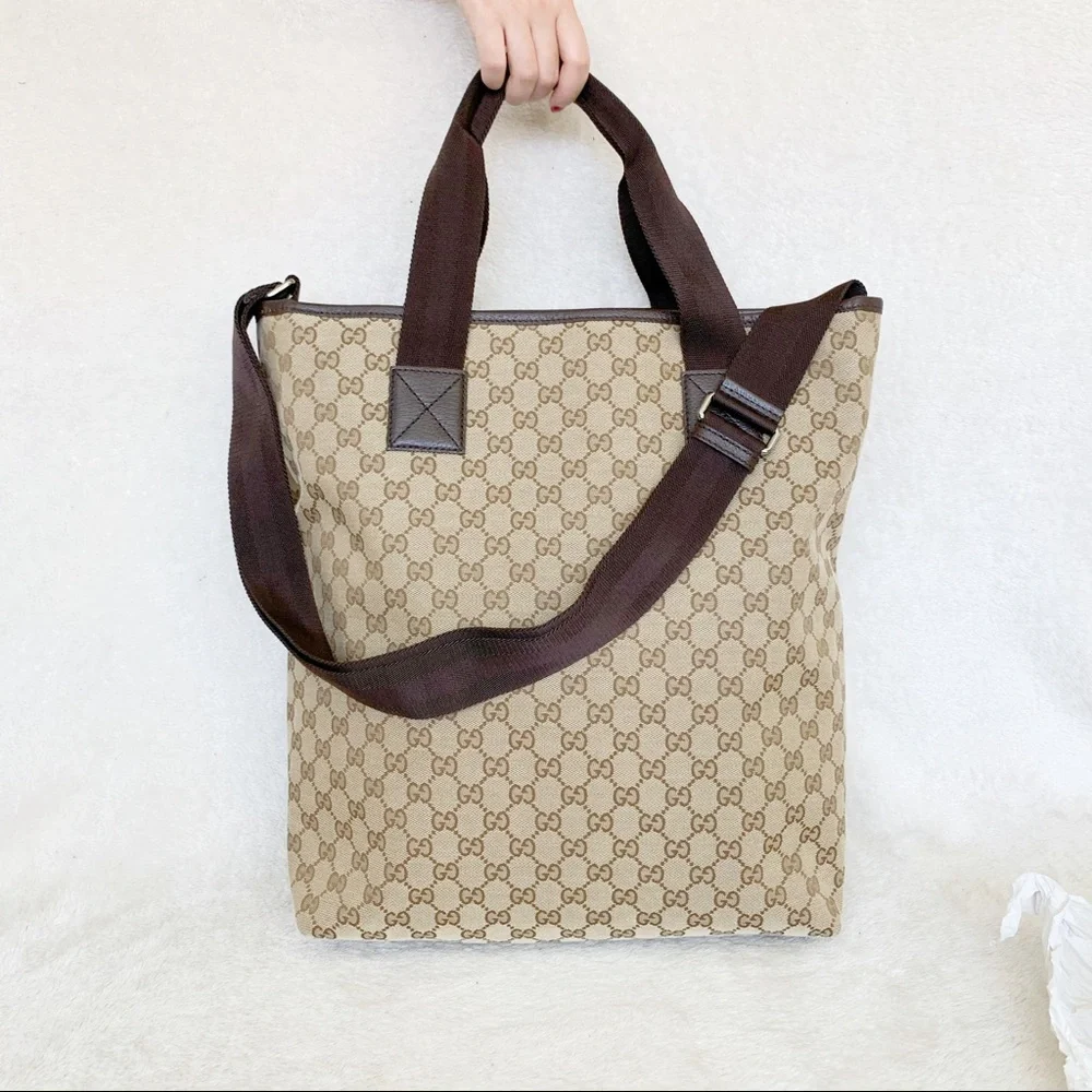 NWT Authentic Gucci Woven GG Large Tall Tote Bag​
